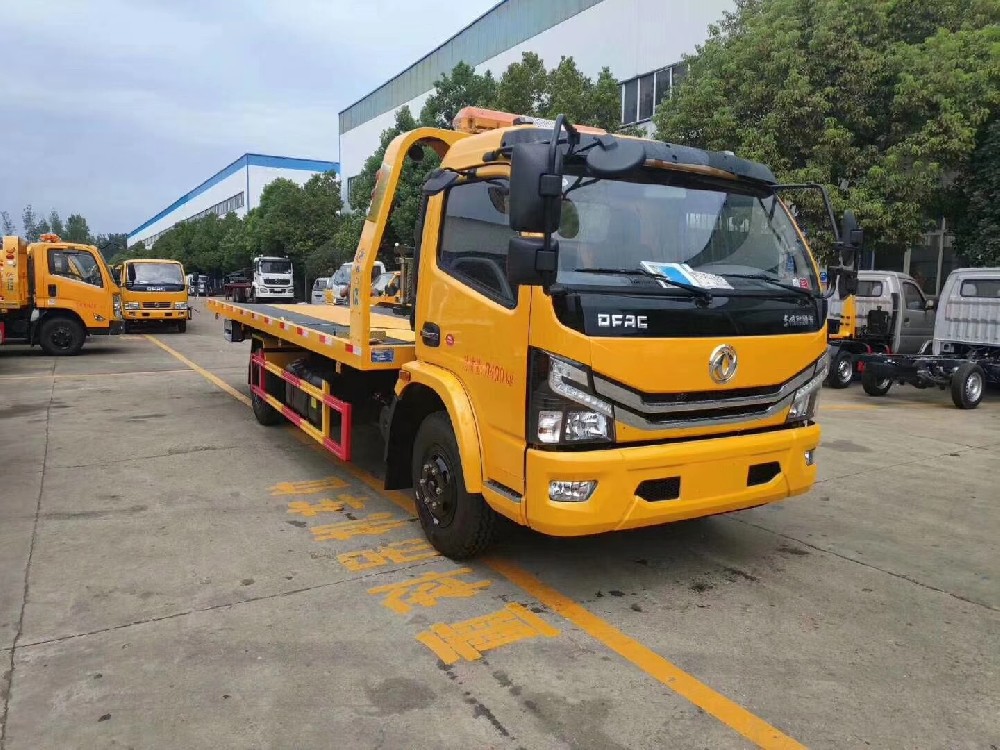 国六东风多利卡蓝牌一拖二清障车